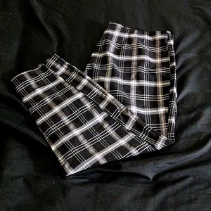 Black and gray plaid pants
